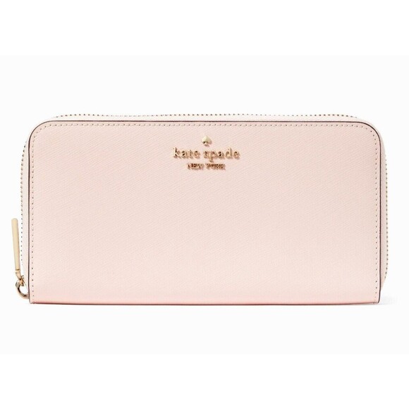 New Kate Spade Madison Saffiano Leather Large Continental Wallet Conch Pink